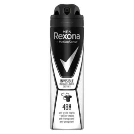 REXONA DEO 150ML MEN INVISIBLE  BLACK & WHITE 48H