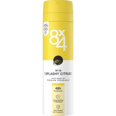 8X4 DEO 150ML SPLASHY CITRUS
